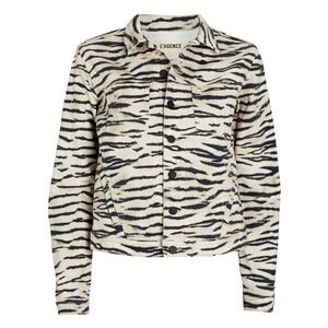 L'agence celine tiger stripe print denim jacket slim femme XS